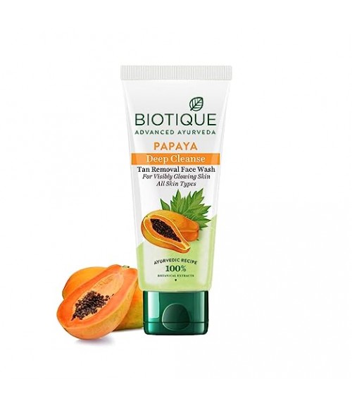 Biotique Papaya Deep Cleanse Face Wash For Visibly Glowing Skin All Skin Types, 150ml
